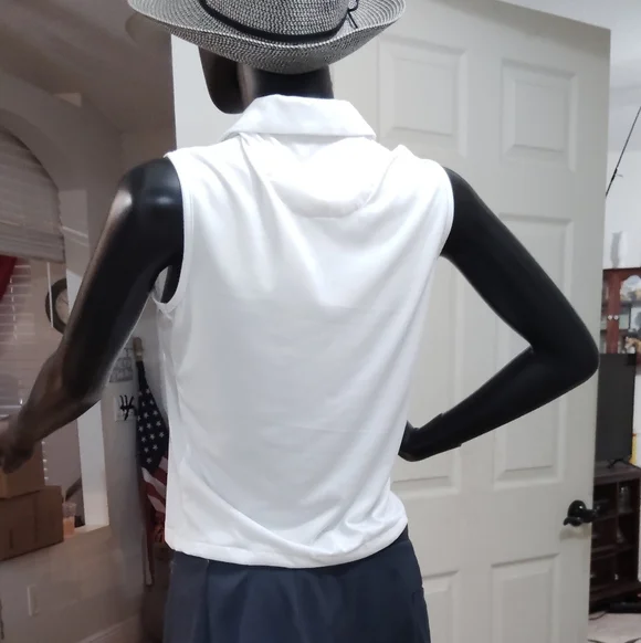 Callaway Women's White Zip-Up Sleeveless Blouse - Picture 3 of 8